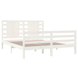 Bed Frame without Mattress White 160x200 cm Solid Wood Pine