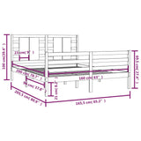 Bed Frame without Mattress White 160x200 cm Solid Wood Pine