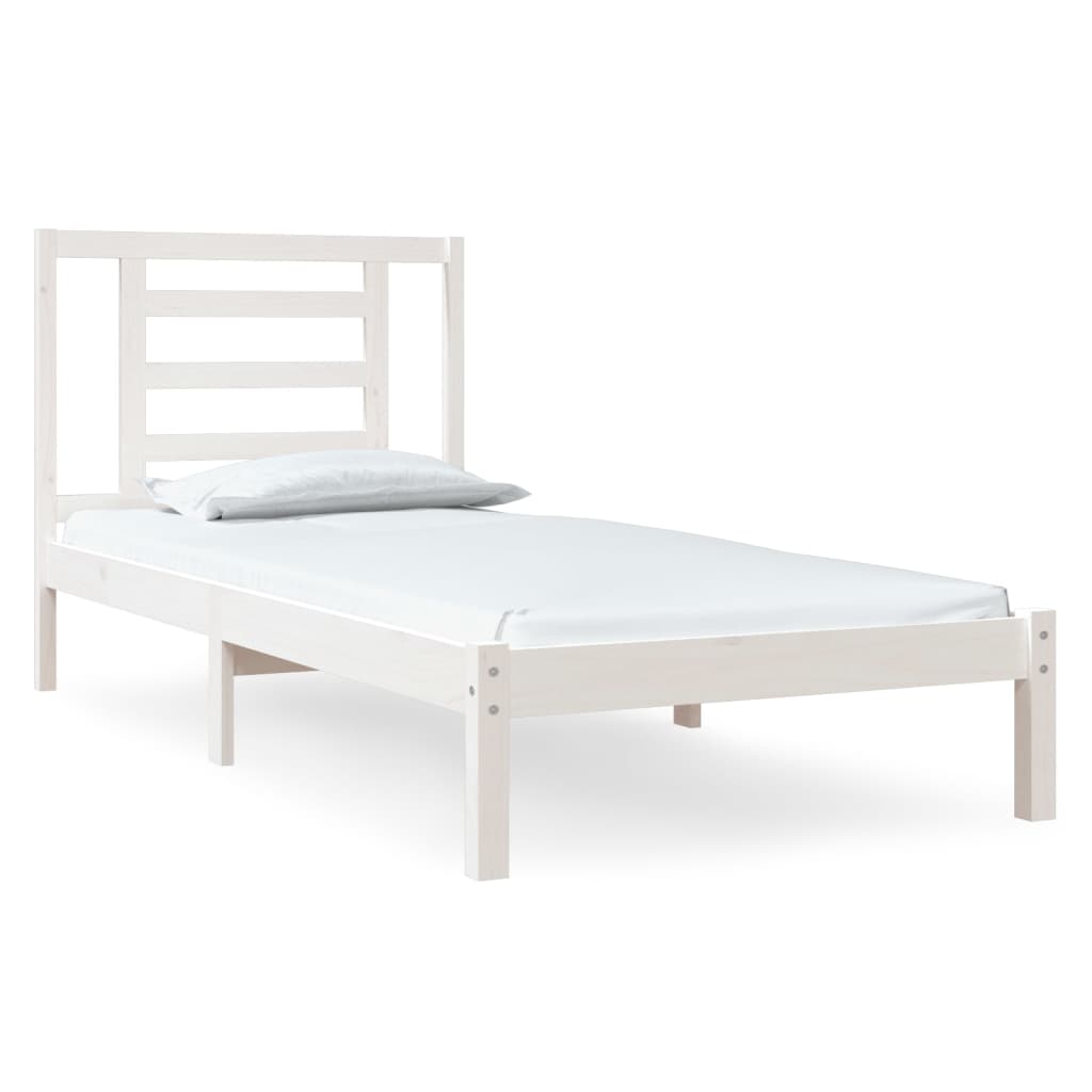 Bed Frame without Mattress White 90x200 cm Solid Wood Pine