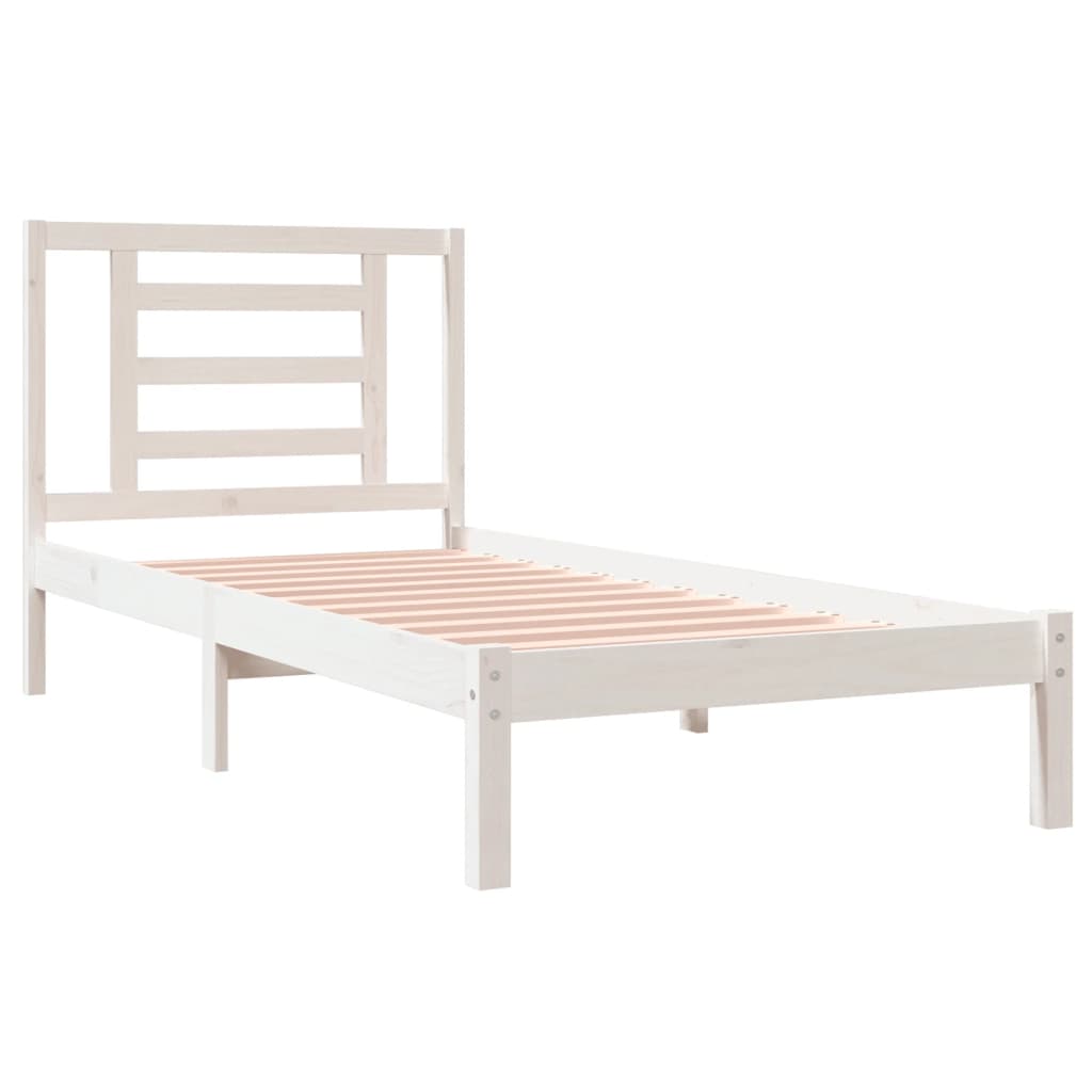 Bed Frame without Mattress White 90x200 cm Solid Wood Pine