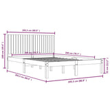 Bed Frame without Mattress 200x200 cm Solid Wood Pine