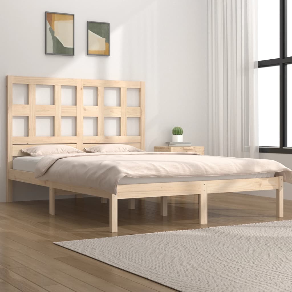 Bed Frame without Mattress 120x200 cm Solid Wood Pine