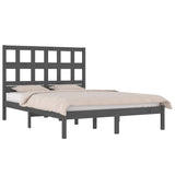 Bed Frame without Mattress Grey 150x200 cm King Size Solid Wood Pine