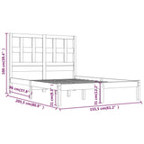 Bed Frame without Mattress Grey 150x200 cm King Size Solid Wood Pine