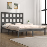 Bed Frame without Mattress Grey 150x200 cm King Size Solid Wood Pine