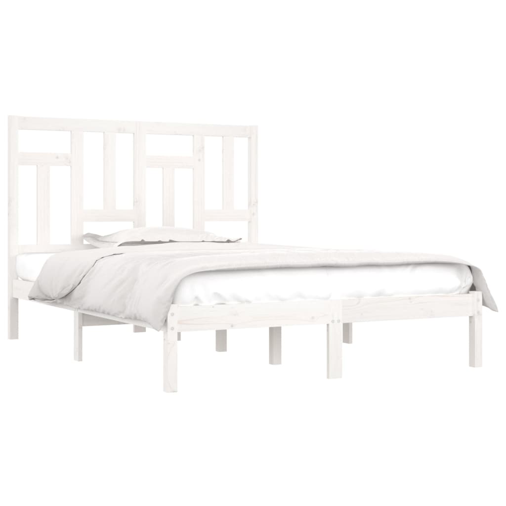 Bed Frame without Mattress White 120x190 cm Small Double Solid Wood