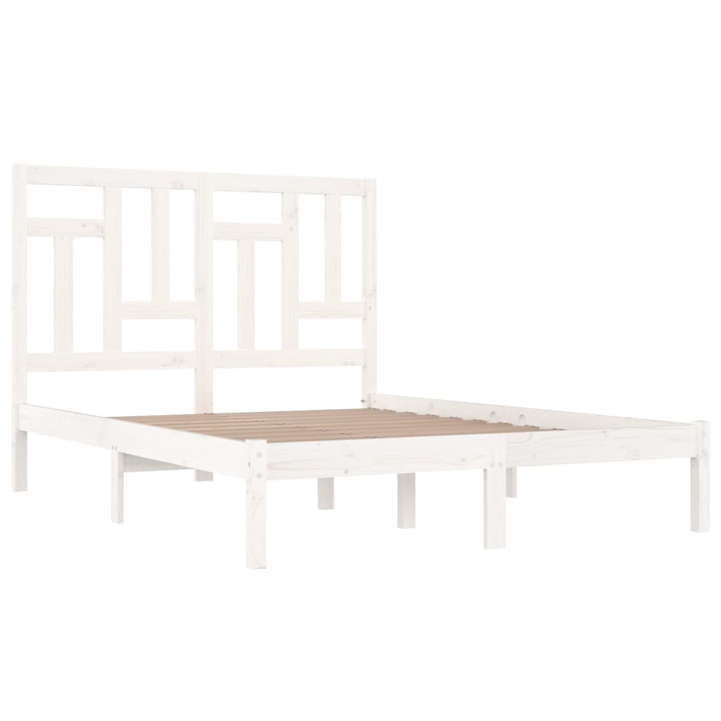 Bed Frame without Mattress White 120x190 cm Small Double Solid Wood