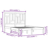 Bed Frame without Mattress White 120x190 cm Small Double Solid Wood