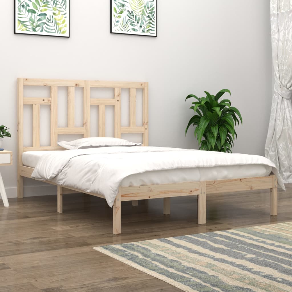 Bed Frame without Mattress 140x200 cm Solid Wood Pine