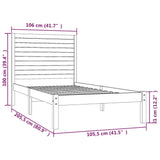 Bed Frame without Mattress White 100x200 cm Solid Wood