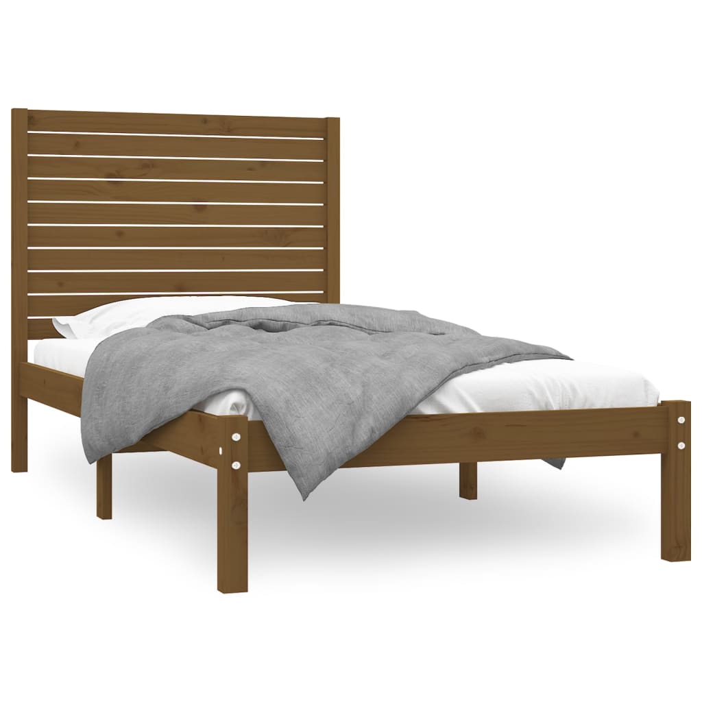 Bed Frame without Mattress Honey Brown 100x200 cm Solid Wood