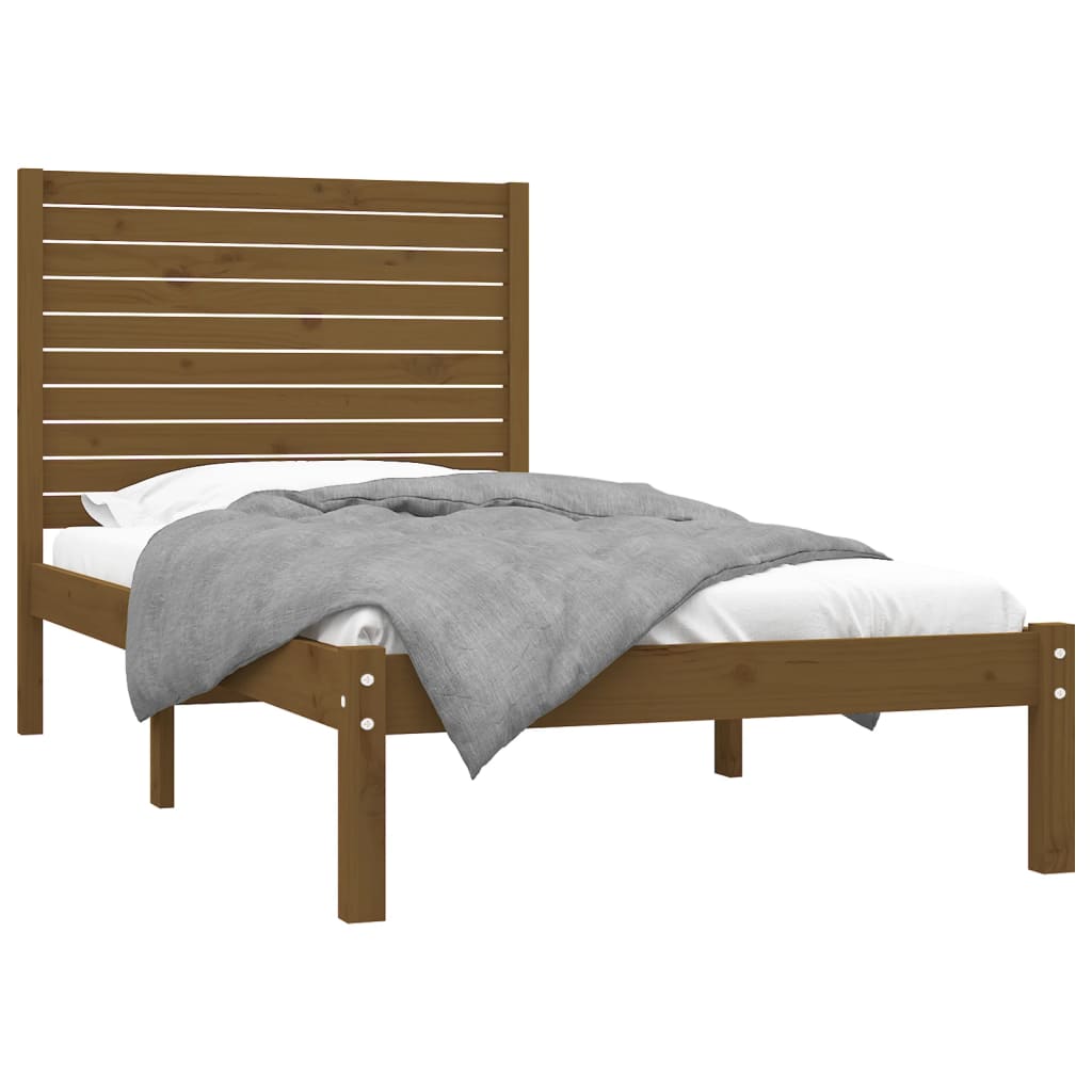 Bed Frame without Mattress Honey Brown 100x200 cm Solid Wood