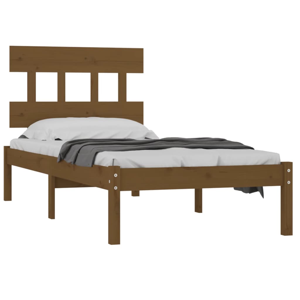 Bed Frame without Mattress Honey Brown 100x200 cm Solid Wood