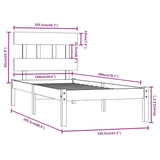 Bed Frame without Mattress Honey Brown 100x200 cm Solid Wood