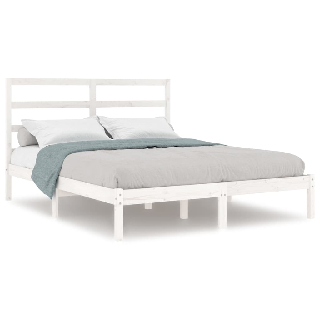 Bed Frame without Mattress White 140x200 cm Solid Wood Pine