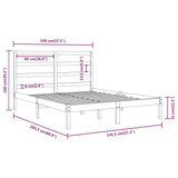 Bed Frame without Mattress White 140x200 cm Solid Wood Pine