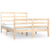 Bed Frame without Mattress Solid Wood Pine 135x190 cm Double Double