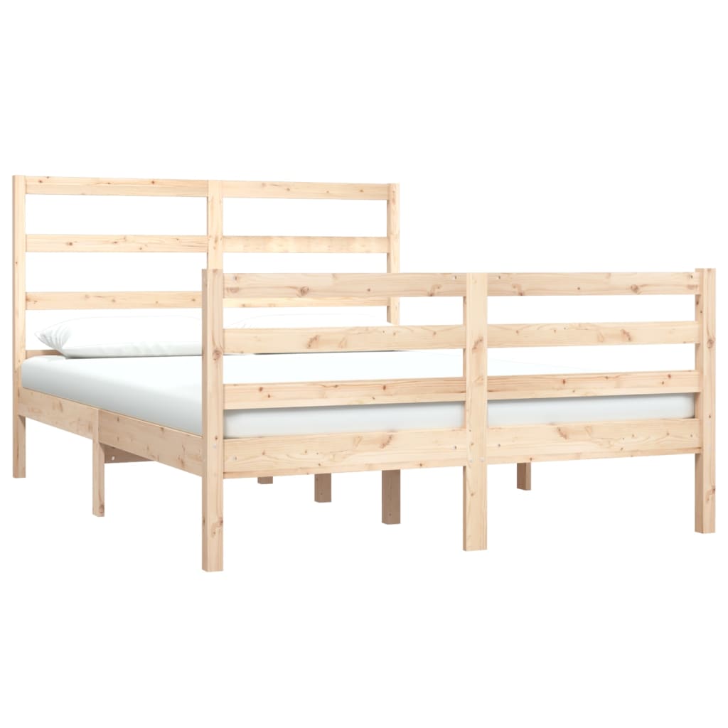 Bed Frame without Mattress Solid Wood Pine 135x190 cm Double Double