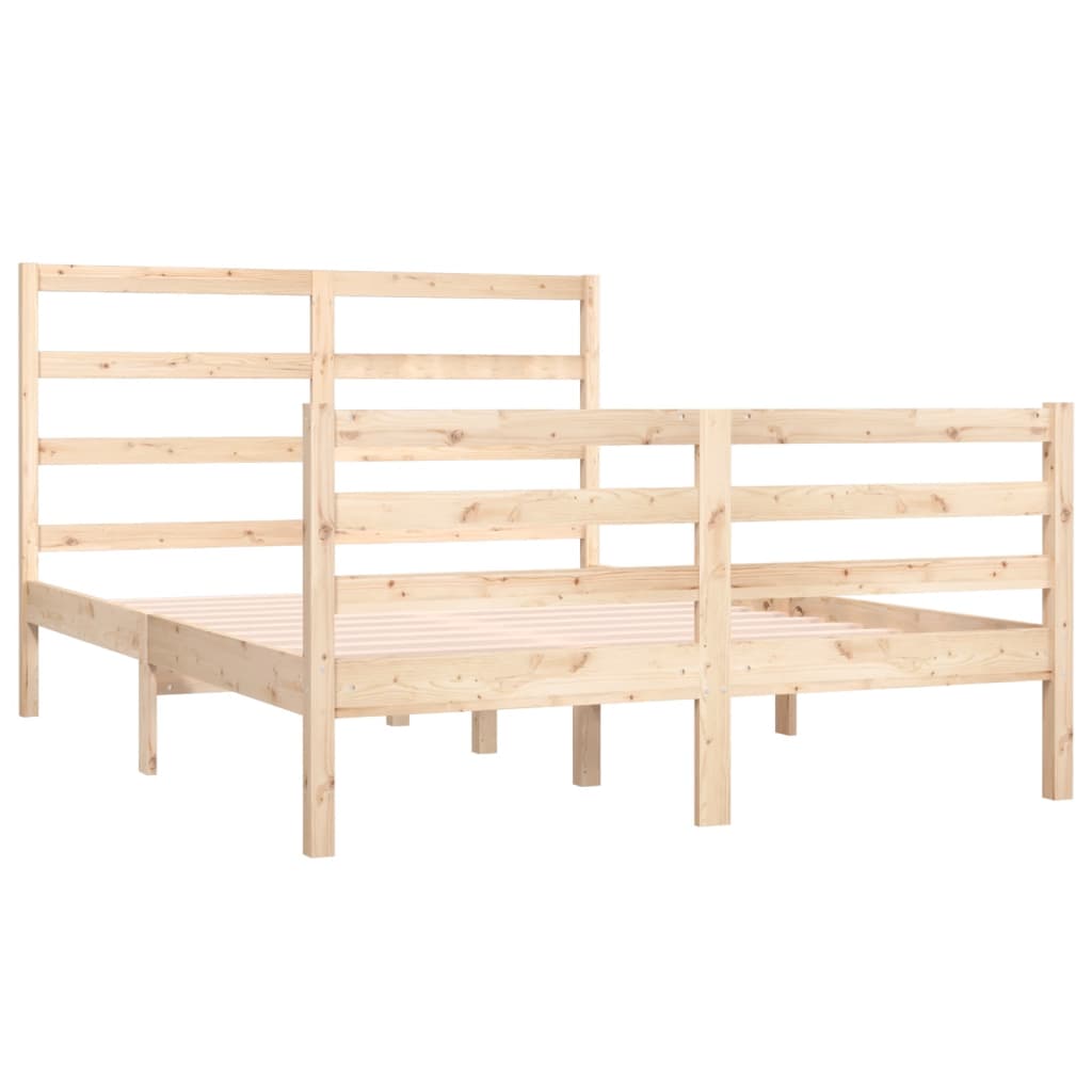 Bed Frame without Mattress Solid Wood Pine 135x190 cm Double Double