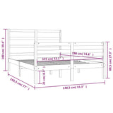 Bed Frame without Mattress Solid Wood Pine 135x190 cm Double Double