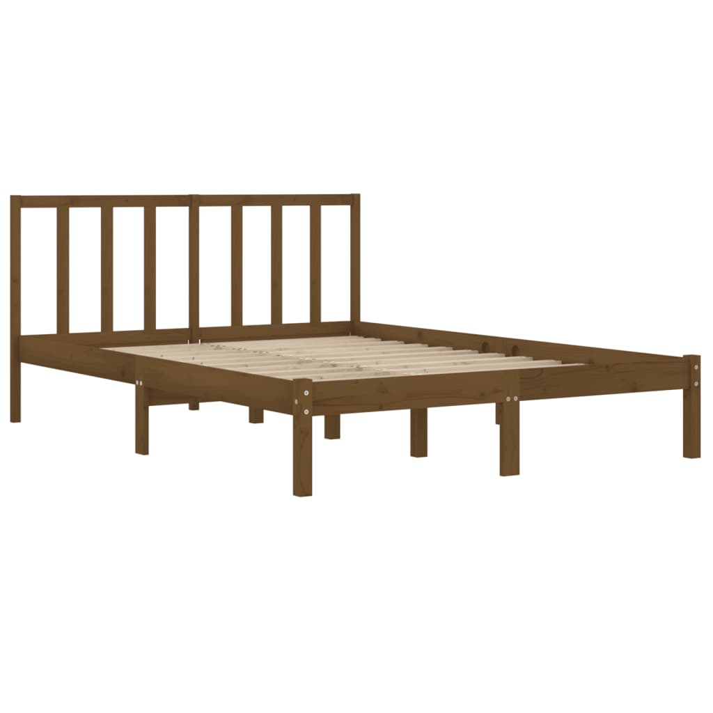 Bed Frame without Mattress Honey Brown Solid Wood Pine 120x200 cm