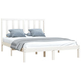 Bed Frame without Mattress White Solid Wood Pine 140x200 cm