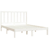 Bed Frame without Mattress White Solid Wood Pine 140x200 cm