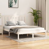 Bed Frame without Mattress White Solid Wood Pine 140x200 cm