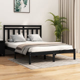 Bed Frame without Mattress Black 140x190 cm Solid Wood