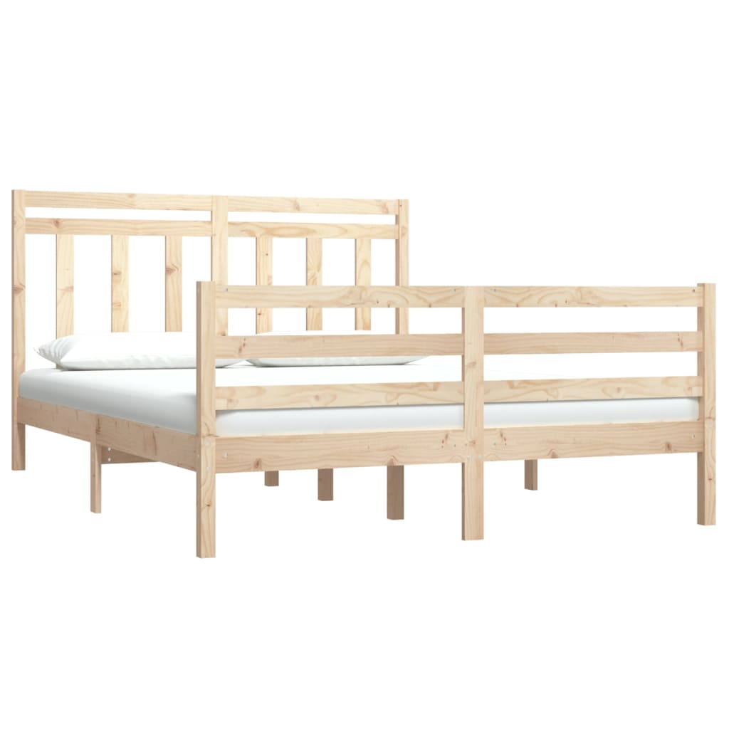 Bed Frame without Mattress 140x190 cm Solid Wood