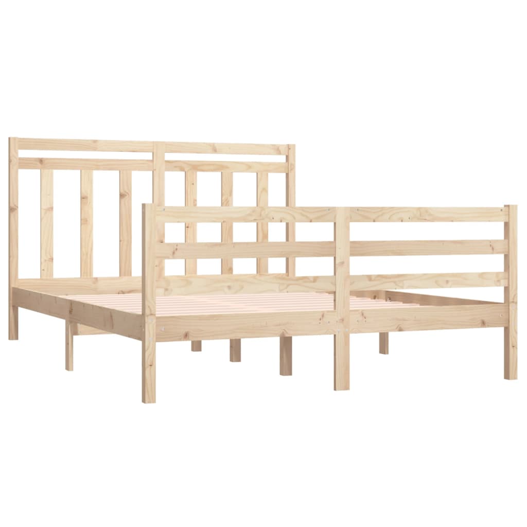 Bed Frame without Mattress 140x190 cm Solid Wood