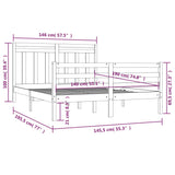 Bed Frame without Mattress 140x190 cm Solid Wood