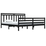 \vidaXL Bed Frame without Mattress Black 200x200 cm Solid Wood