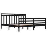 \vidaXL Bed Frame without Mattress Black 200x200 cm Solid Wood