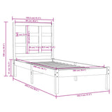 Bed Frame without Mattress 100x200 cm Solid Wood