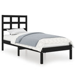 Bed Frame without Mattress Black 100x200 cm Solid Wood