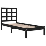 Bed Frame without Mattress Black 100x200 cm Solid Wood