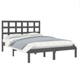 Bed Frame without Mattress Grey 200x200 cm Solid Wood