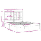 Bed Frame without Mattress Grey 200x200 cm Solid Wood