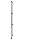 Walk-in Shower Wall Black 100x195 cm Half Frosted ESG Glass