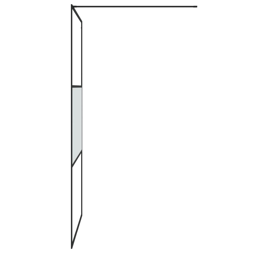 Walk-in Shower Wall Black 115x195 cm Half Frosted ESG Glass