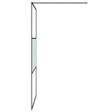 Walk-in Shower Wall Black 115x195 cm Half Frosted ESG Glass