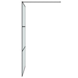 Walk-in Shower Wall Black 115x195 cm Frosted ESG Glass