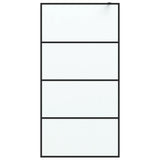 Walk-in Shower Wall Black 100x195 cm Frosted ESG Glass