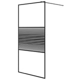 Walk-in Shower Wall Black 100x195 cm Clear ESG Glass