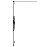 Walk-in Shower Wall Black 100x195 cm Clear ESG Glass