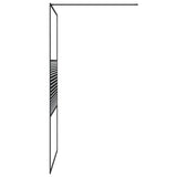 Walk-in Shower Wall Black 115x195 cm Clear ESG Glass