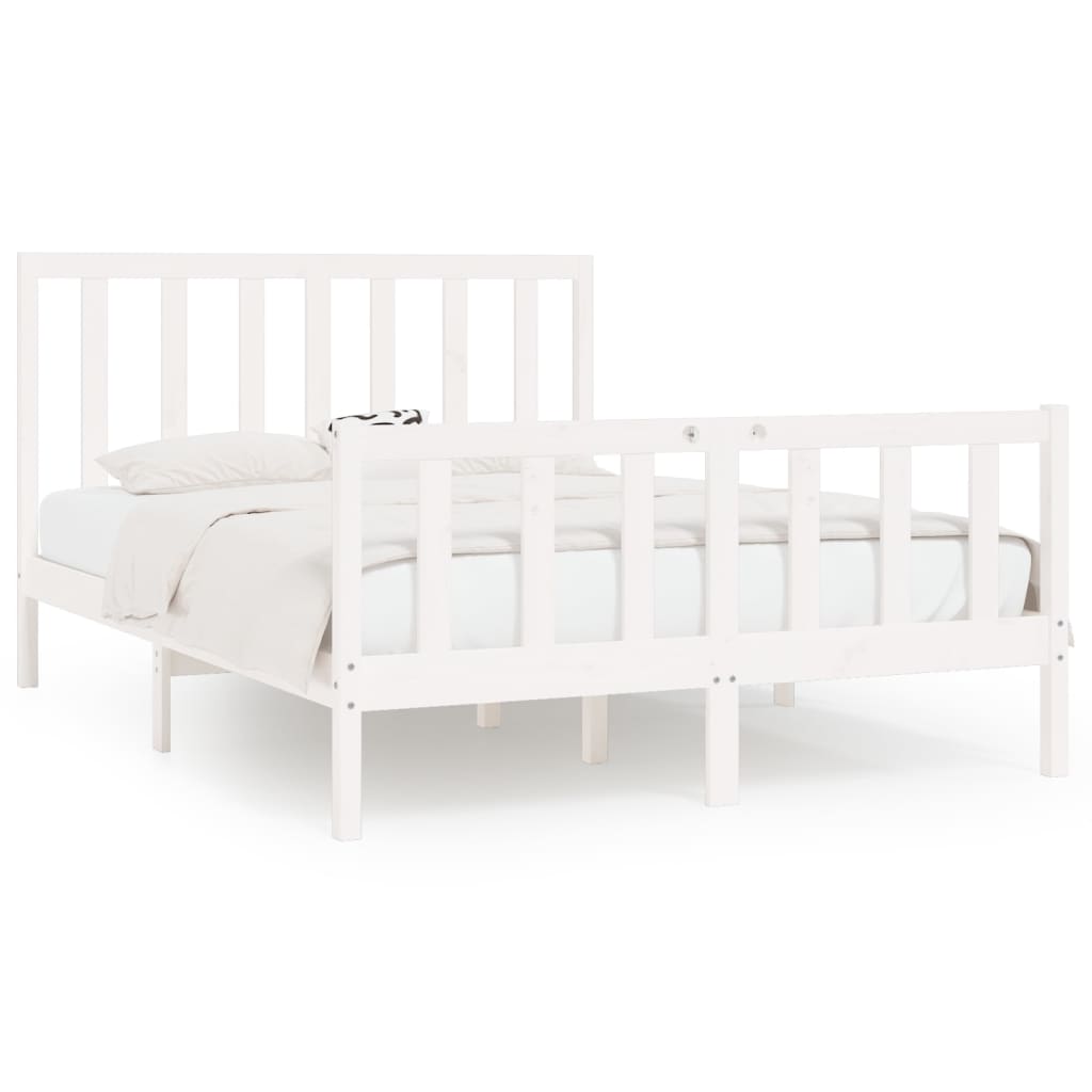 Bed Frame without Mattress White 120x200 cm Solid Wood