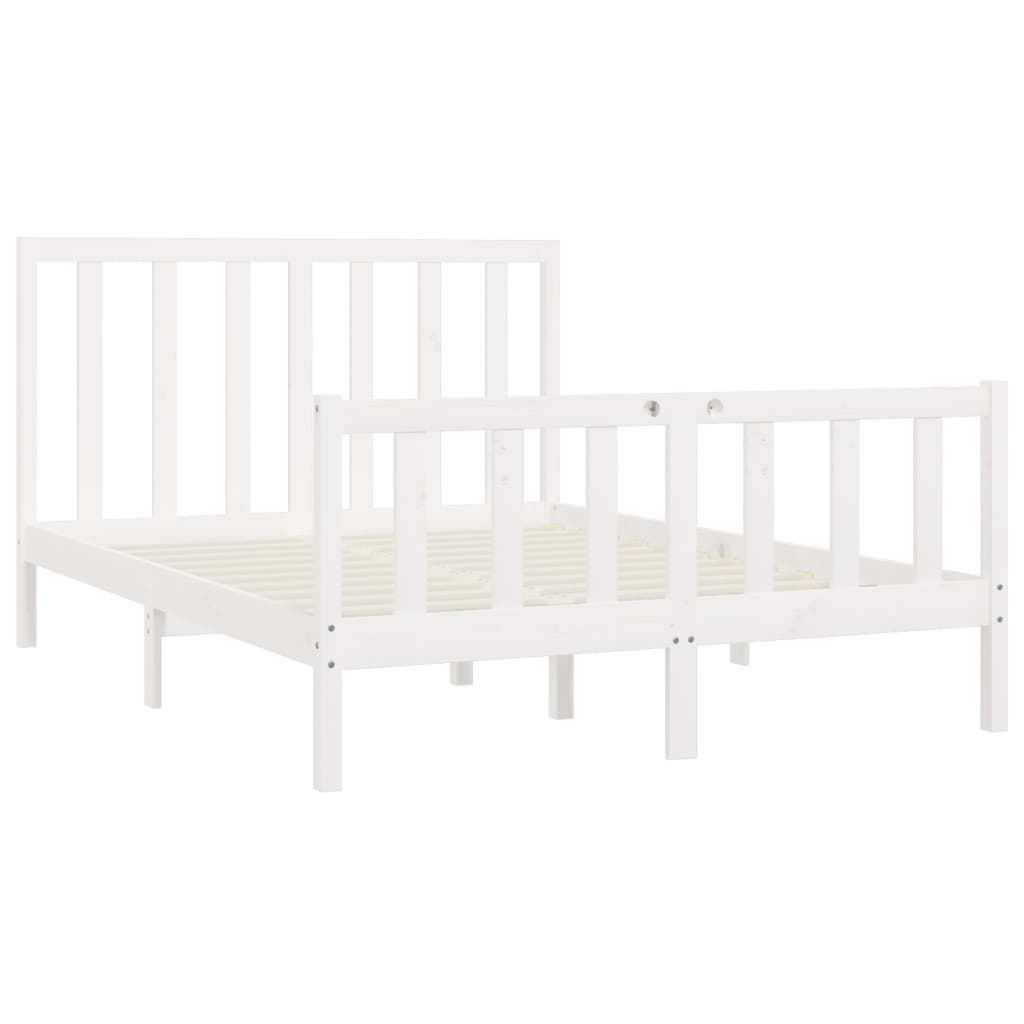 Bed Frame without Mattress White 120x200 cm Solid Wood