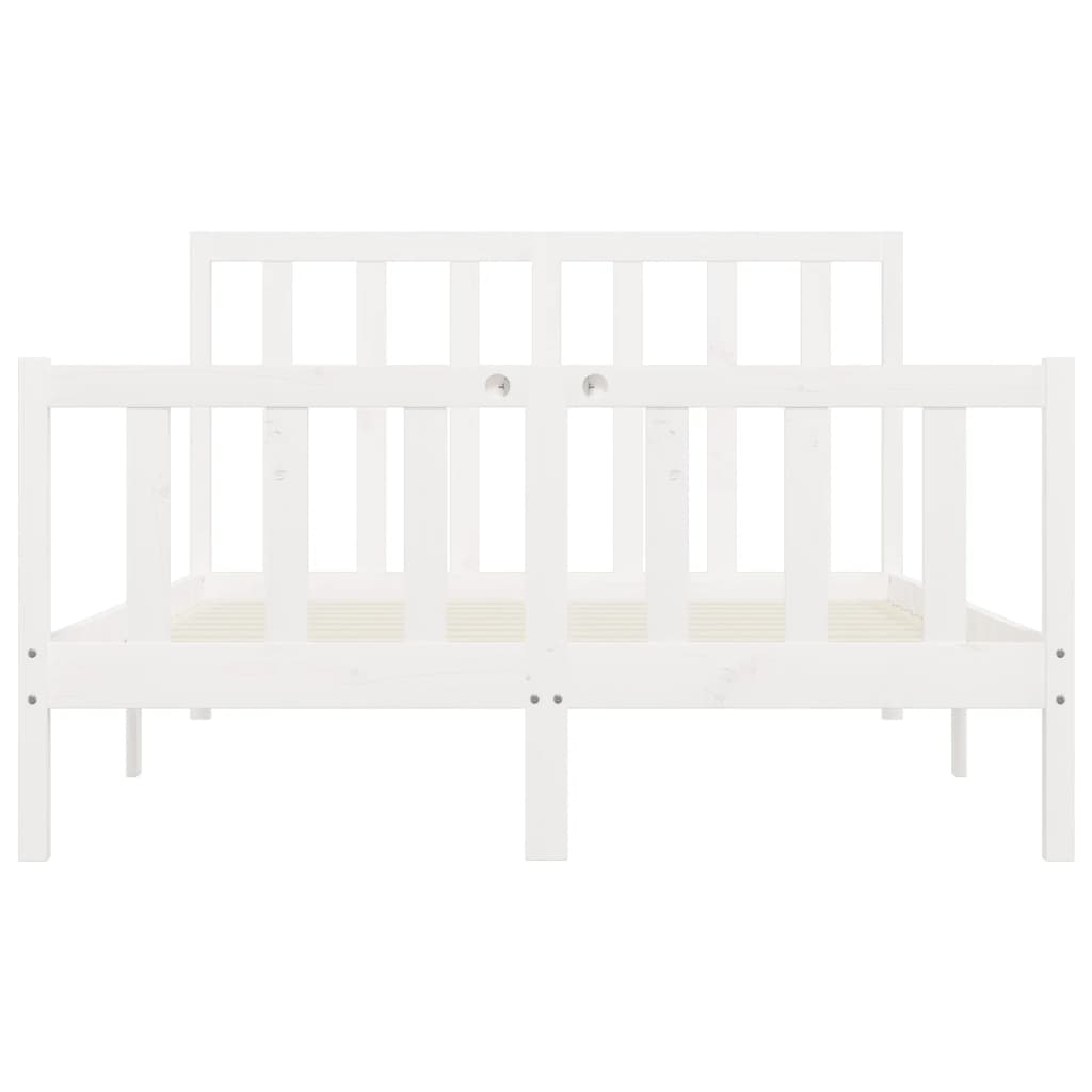 Bed Frame without Mattress White 120x200 cm Solid Wood